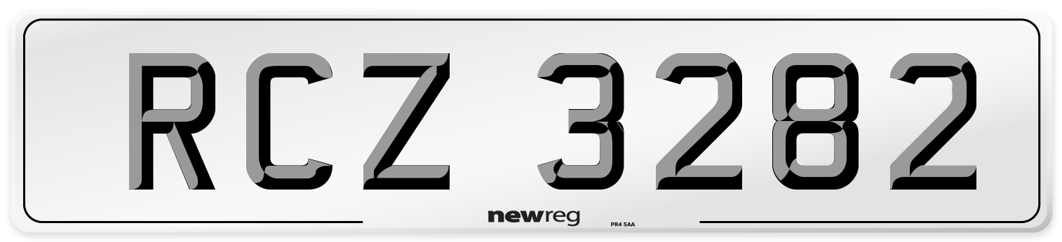 RCZ 3282 Number Plate from New Reg